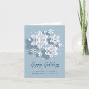 Cartes Pour Fêtes Annuelles Flocon de neige moderne 3D Noël Accueil d'entrepri