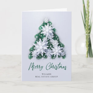Cartes Pour Fêtes Annuelles Flocon de neige moderne 3D Noël Accueil d'entrepri