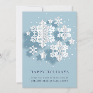 Cartes Pour Fêtes Annuelles Flocon de neige moderne 3D Noël Accueil d'entrepri