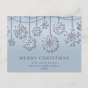 Cartes Pour Fêtes Annuelles Flocon de neige moderne élégant Salutation de Noël