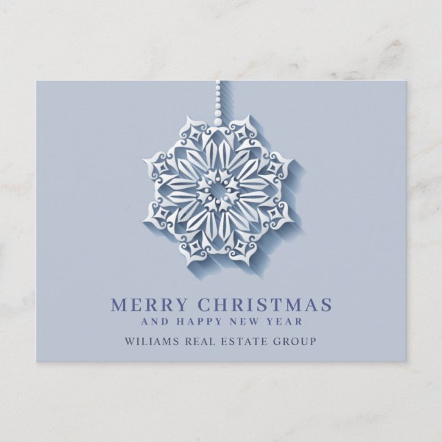 Cartes Pour Fêtes Annuelles Flocon de neige moderne Noël Accueil d'entreprise (Devant)