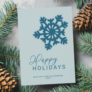 Cartes Pour Fêtes Annuelles Flocon de neige moderne non photo Happy Holiday