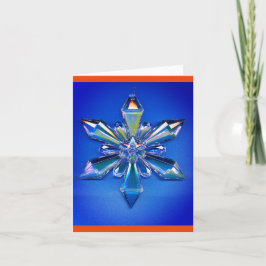 Cartes Pour Fêtes Annuelles Flocon de neige Ornement Noël Fête Bleu