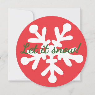 Cartes Pour Fêtes Annuelles Flocon de neige rond - Qu'il neige