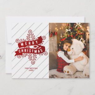 Cartes Pour Fêtes Annuelles Flocon de neige rouge Joyeux Noël Lettres Hol phot