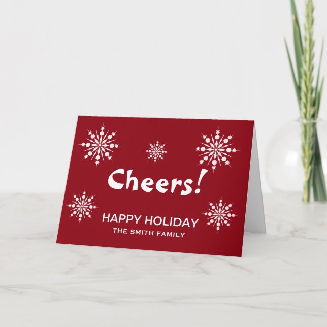 Cartes Pour Fêtes Annuelles Flocon de neige rouge pour Noël (Devant)