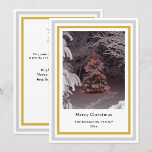 Cartes Pour Fêtes Annuelles Flocon de Noël Arbre de Noël INSÉRER PHOTO