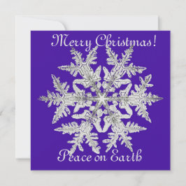 Cartes Pour Fêtes Annuelles Flocon de Noël argenté sur fond violet vif