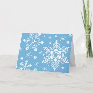 Cartes Pour Fêtes Annuelles Flocons de neige de crâne