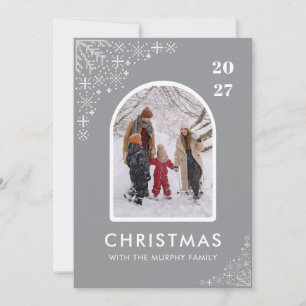 Cartes Pour Fêtes Annuelles Flocons de neige de Noël Arche famille photo Hol