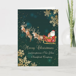 Cartes Pour Fêtes Annuelles Flocons de neige Père Noël Renne Traîneau Vacances