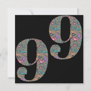 Cartes Pour Fêtes Annuelles Floral 99e anniversaire personnalisé