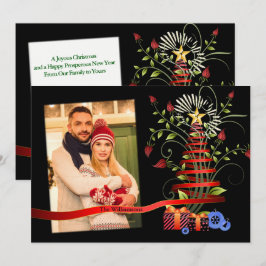 Cartes Pour Fêtes Annuelles Floral Art Moderne Arbre de Noël Photo