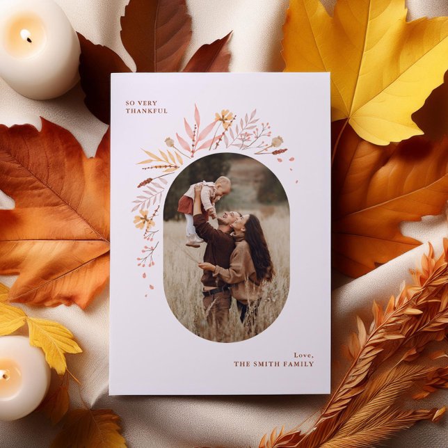 Cartes Pour Fêtes Annuelles Floral d'automne doux (Créateur téléchargé)