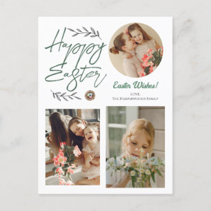 Cartes Pour Fêtes Annuelles Floral Élégant Script Pâques Famille Trois Photo