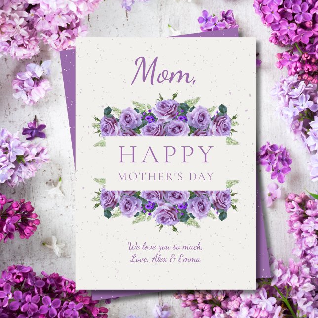 Cartes Pour Fêtes Annuelles Floral Élégante calligraphie Fête des Mères (Créateur téléchargé)