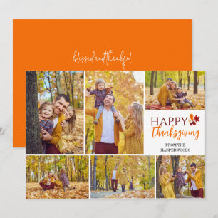Cartes Pour Fêtes Annuelles Floral Fall Moderne grattage photo de famille