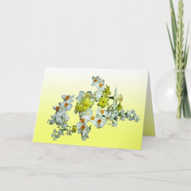 Cartes Pour Fêtes Annuelles Floral jaune (Devant)