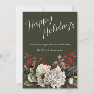 Cartes Pour Fêtes Annuelles Floral moderne Elegant Nom de la société