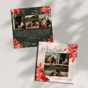 Cartes Pour Fêtes Annuelles Floral moderne Joyeux Tout Six Photo Noël