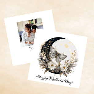 Cartes Pour Fêtes Annuelles Floral Moth and Moon Happy Mother's Day