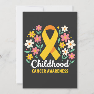 Cartes Pour Fêtes Annuelles Floral Sensibilisation au cancer chez les enfants