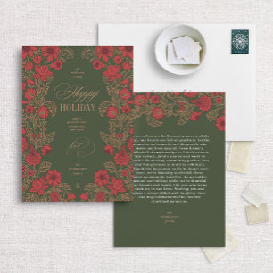 Cartes Pour Fêtes Annuelles Floral Vert foncé inspiré par Morris