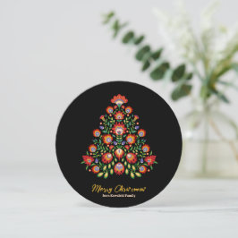 Cartes Pour Fêtes Annuelles Florales enchantées : Noël inspiré du folklore