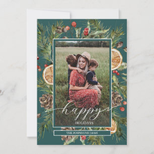 Cartes Pour Fêtes Annuelles Flore rustique 2 photo