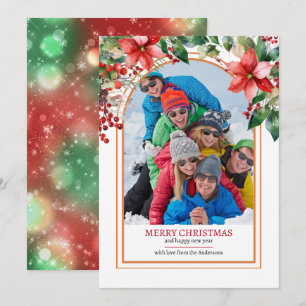 Cartes Pour Fêtes Annuelles Flore verte Créez votre propre photo personnalisée