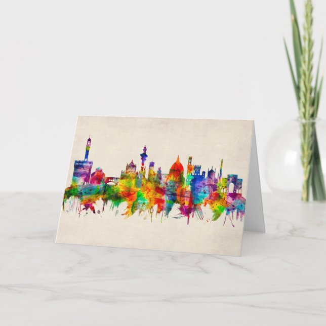 Cartes Pour Fêtes Annuelles Florence Italie Skyline (Devant)