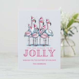 Cartes Pour Fêtes Annuelles Florida Beach Flamant rose tropical Noël