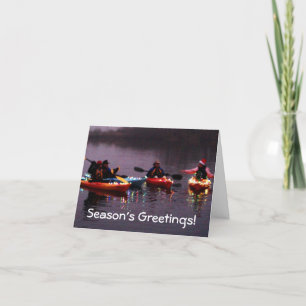 Cartes Pour Fêtes Annuelles Flotille de kayak des lumières !