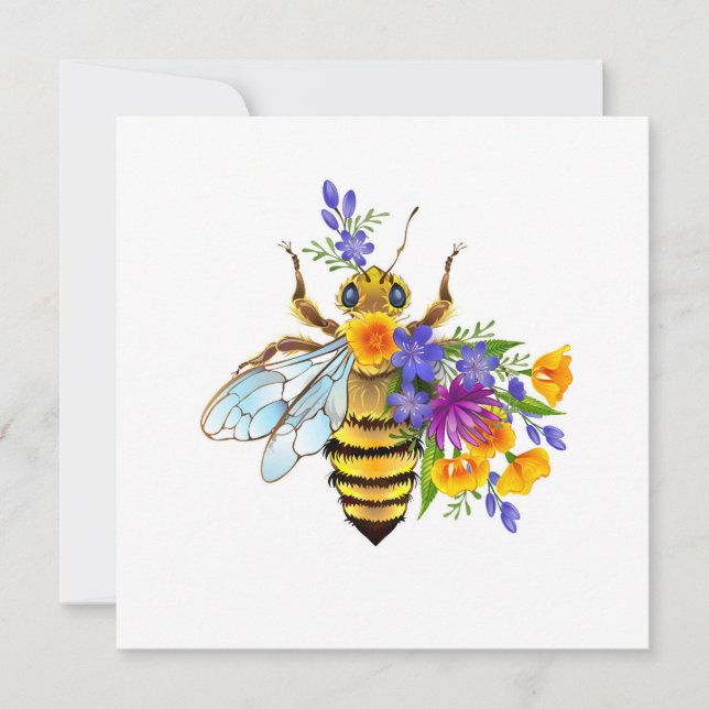 Cartes Pour Fêtes Annuelles Flower bee with wild plants (Devant)