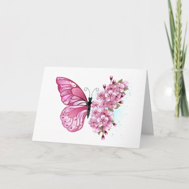 Cartes Pour Fêtes Annuelles Flower Butterfly (Devant)