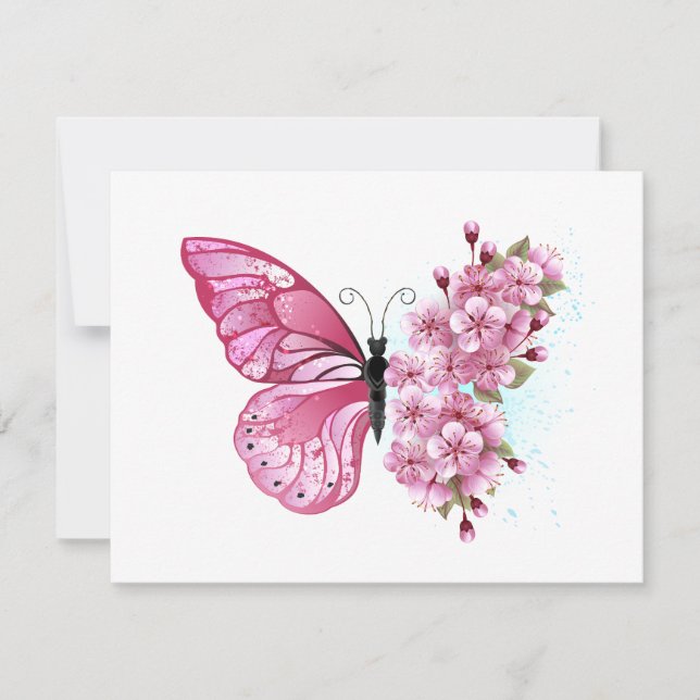 Cartes Pour Fêtes Annuelles Flower Butterfly (Devant)