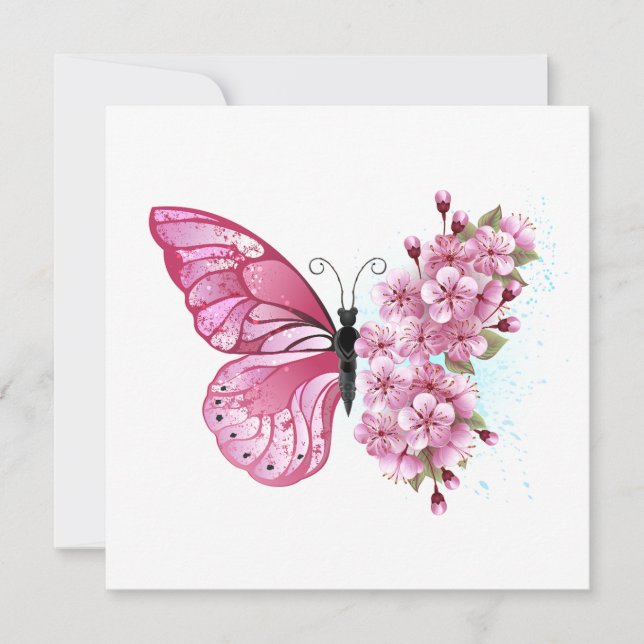 Cartes Pour Fêtes Annuelles Flower Butterfly (Devant)