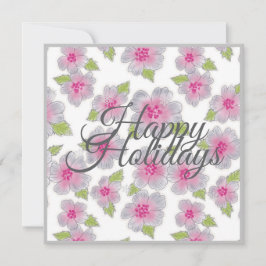 Cartes Pour Fêtes Annuelles Flowers Elegance Happy Holidays Card