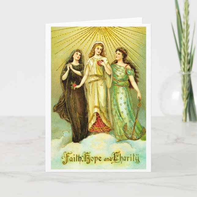 Cartes Pour Fêtes Annuelles Foi, Espoir et Charité (Devant)