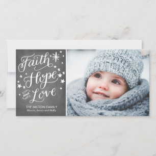 Cartes Pour Fêtes Annuelles Foi Lettrée Main Hope Love Religieux Noël