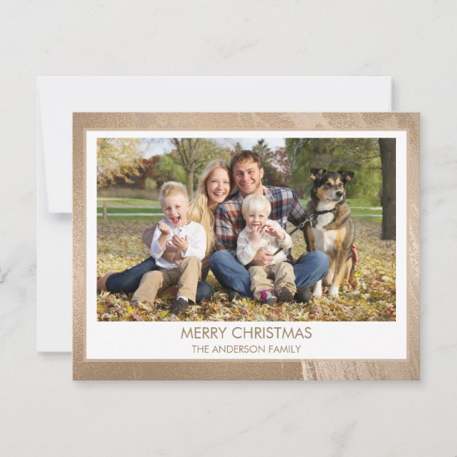 Cartes Pour Fêtes Annuelles Foil or moderne Joyeux Noël Famille Photo (Devant)