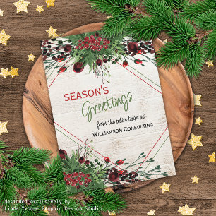 Cartes Pour Fêtes Annuelles Foliage botanique des baies rouges sur mesure Gree