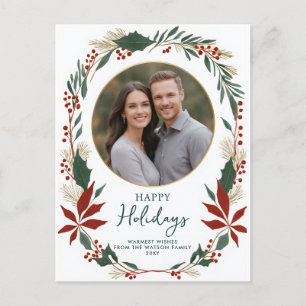 Cartes Pour Fêtes Annuelles Foliage d'hiver Verdure Joyeuses vacances Photo