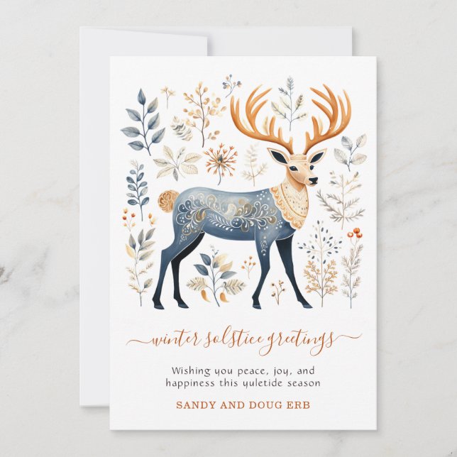 Cartes Pour Fêtes Annuelles Folig de stade de solstice d'hiver (Devant)
