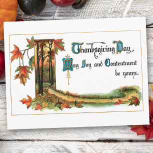 Cartes Pour Fêtes Annuelles Folithe d'automne et salutation d'action de grâces
