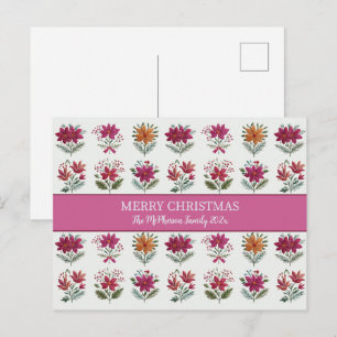 Cartes Pour Fêtes Annuelles Folk Floral Noël 