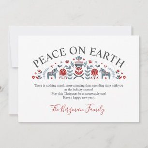 Cartes Pour Fêtes Annuelles Folk scandinave PAIX SUR TERRE Photo Noël