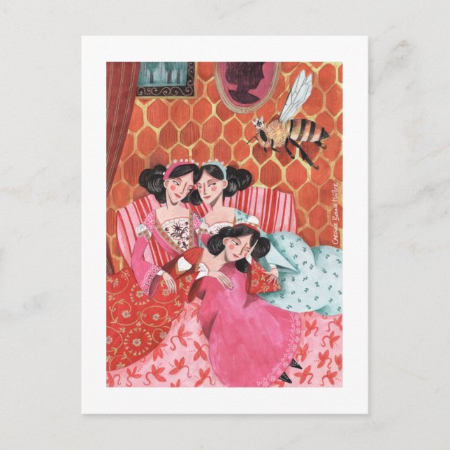 Cartes Pour Fêtes Annuelles Folktale Fairytale | La reine abeille | Rose (Devant)