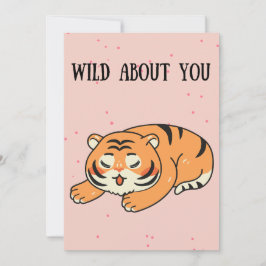 Cartes Pour Fêtes Annuelles Folle de toi dessin animé Tigre Saint Valentin