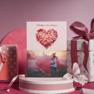 Cartes Pour Fêtes Annuelles Follement amoureux Cœur floral Photo personnal